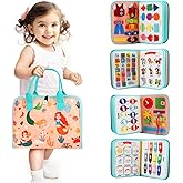 Teefrye Toddler Busy Board Montessori Toys for Toddlers 1-3 Year Old Educational Activity Book Board Sensory Travel Toys Ages 3-5 Preschool Learning Fine Motor Skills Toy Quiet Book Gift for Kids