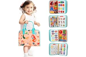 Teefrye Toddler Busy Board Montessori Toys for Toddlers 3+ Year Old Educational Activity Book Board Sensory Travel Toys Ages 4 Preschool Learning Fine Motor Skills Toy Quiet Book Gift for Kids