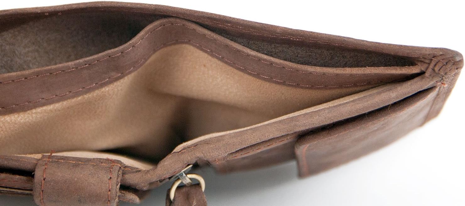 Small Trifold Vertical Designed Genuine Leather Pocket Size Wallet Wild, Dark Brown - Image 5
