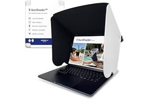 SunShader Pro 5 (M, White) Laptop Sun Shade for Working Outside - Patent 10963010