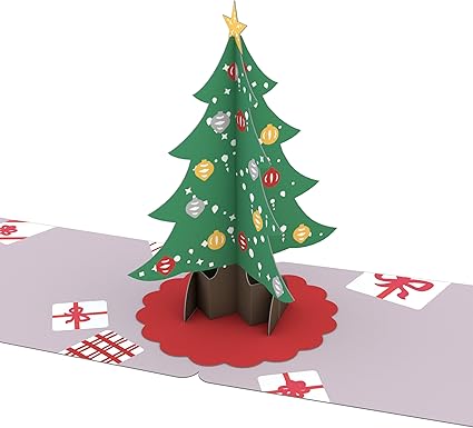 Amazon Lovepop ギフトタグ 4個パック クリスマスツリーポップアップカード ギフトタグ クリスマスギフトタグ 3dカード グリーティングカード グリーティングカード 文房具 オフィス用品