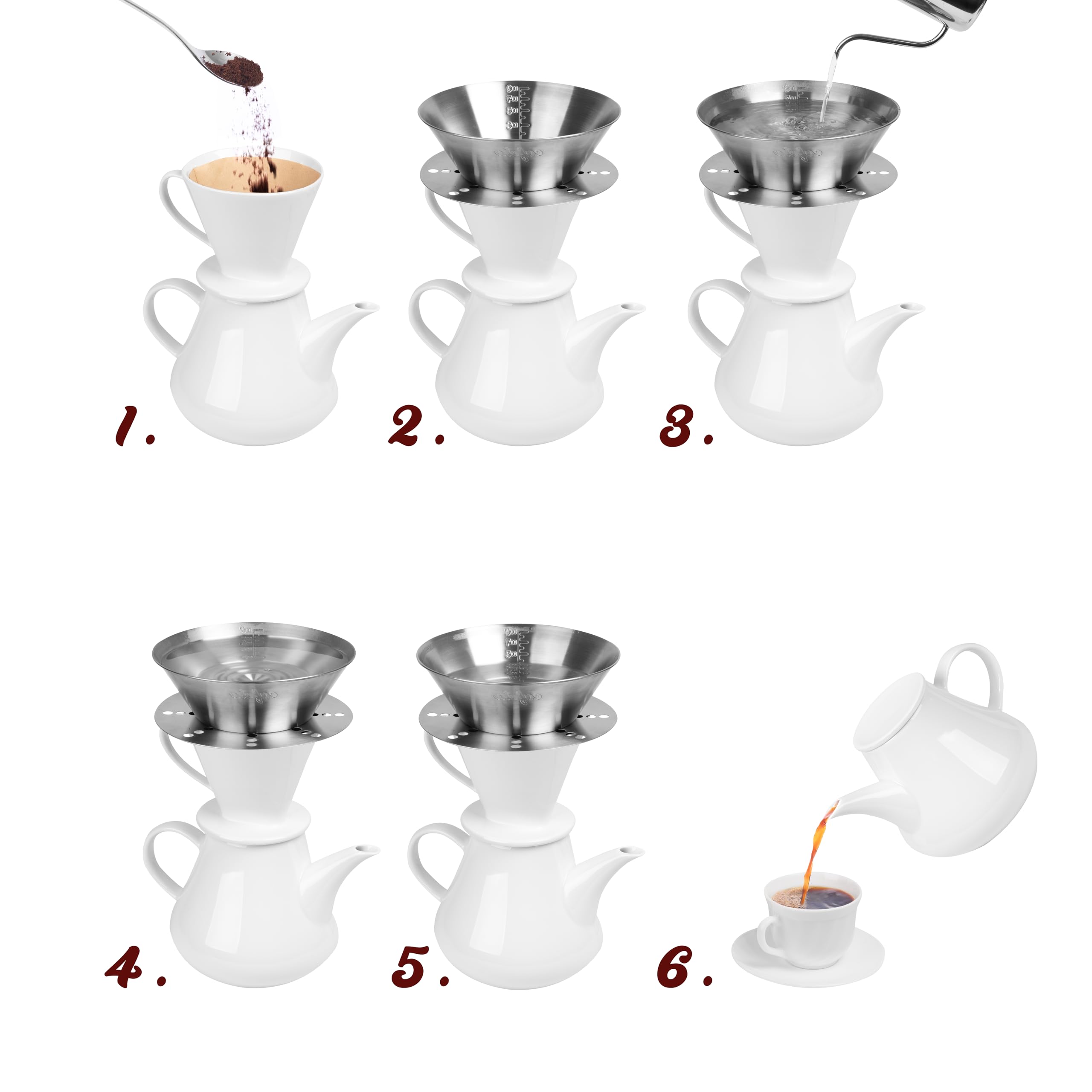 Brühhilfe für aromatischen Filterkaffee | für Kaffeefilter Größe 4 und 6 4
