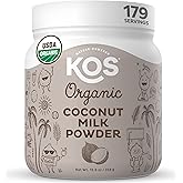 KOS Organic Coconut Milk Powder, USDA Certified Organic - 0g Sugar, MCT Plant Based Creamer for Coffee, Smoothies, Vegan, Ket