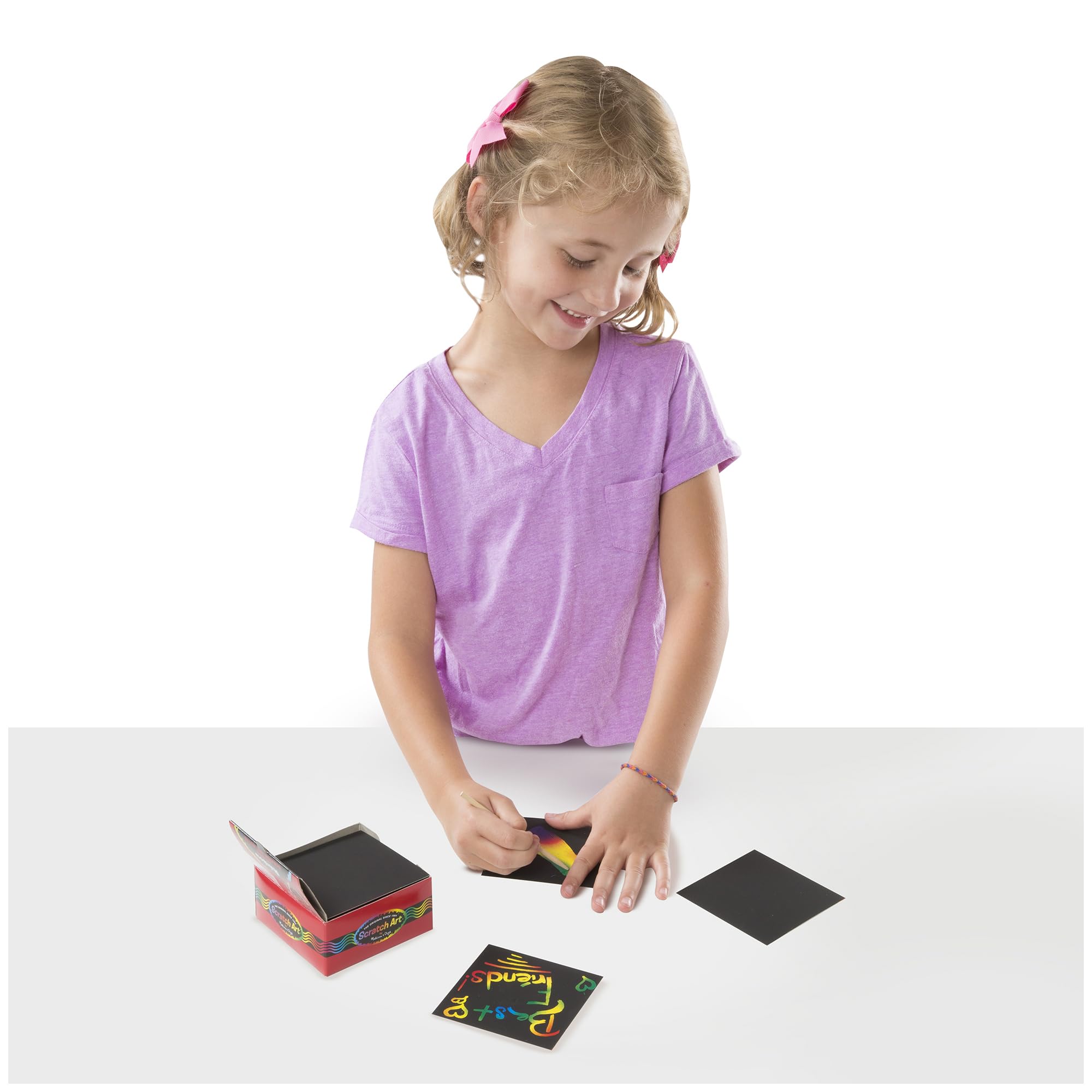 Melissa & Doug Scratch Art Rainbow Mini Notes (125) with Wooden Stylus - FSC Certified