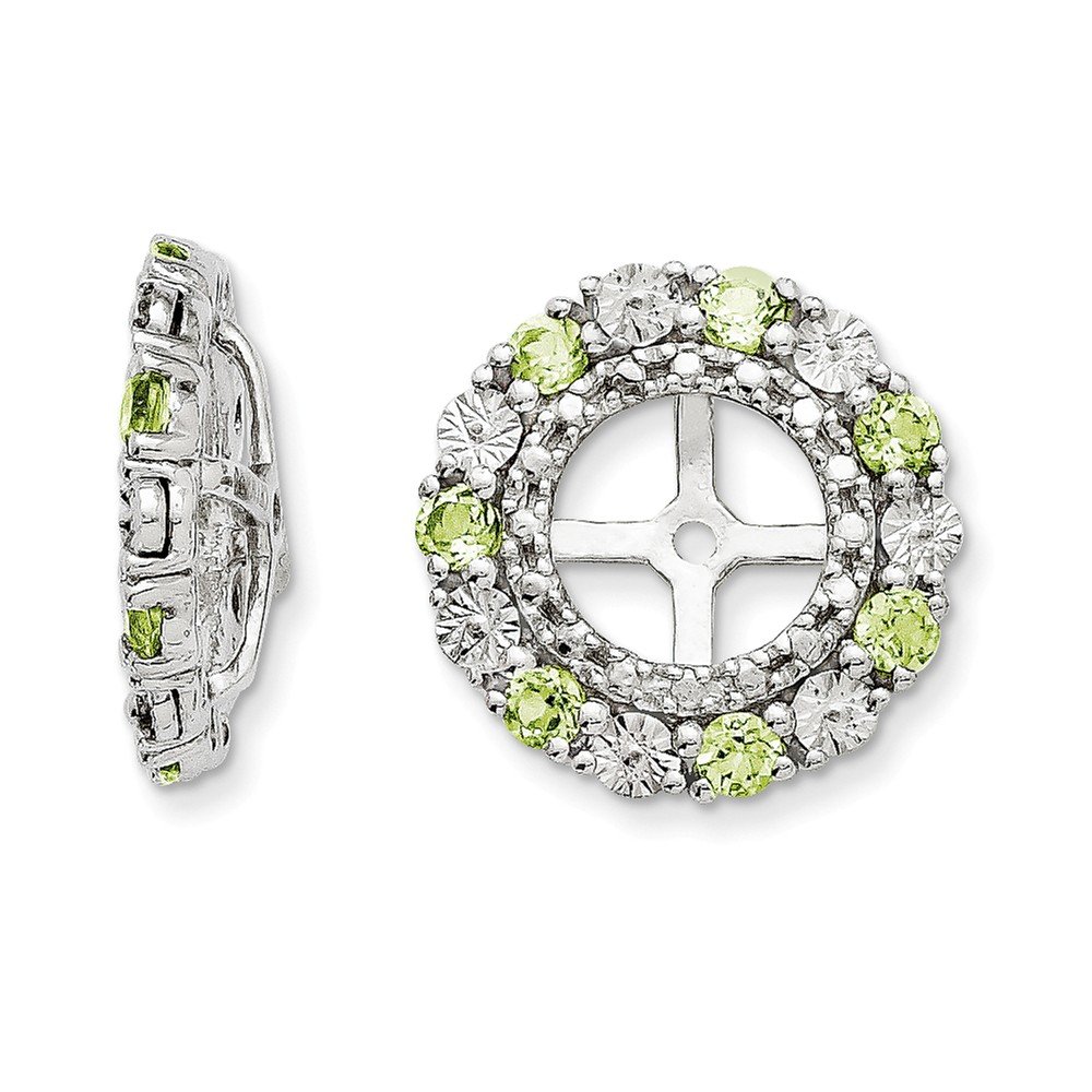 Sterling Silver Rhodium Peridot Earring Jacket