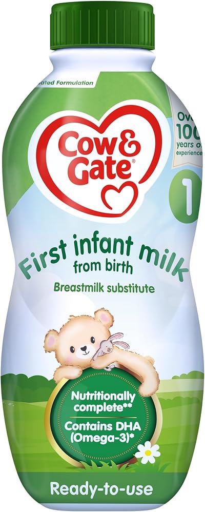 Cow & Gate First Infant Milk Ready to Use Liquid Formula 1 L x4