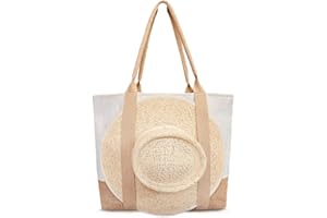 TRIBECA TRIBE Beach Bag - Large Woven Beach Tote Bag - Boho Chic Travel Tote Bag With Hat Holder