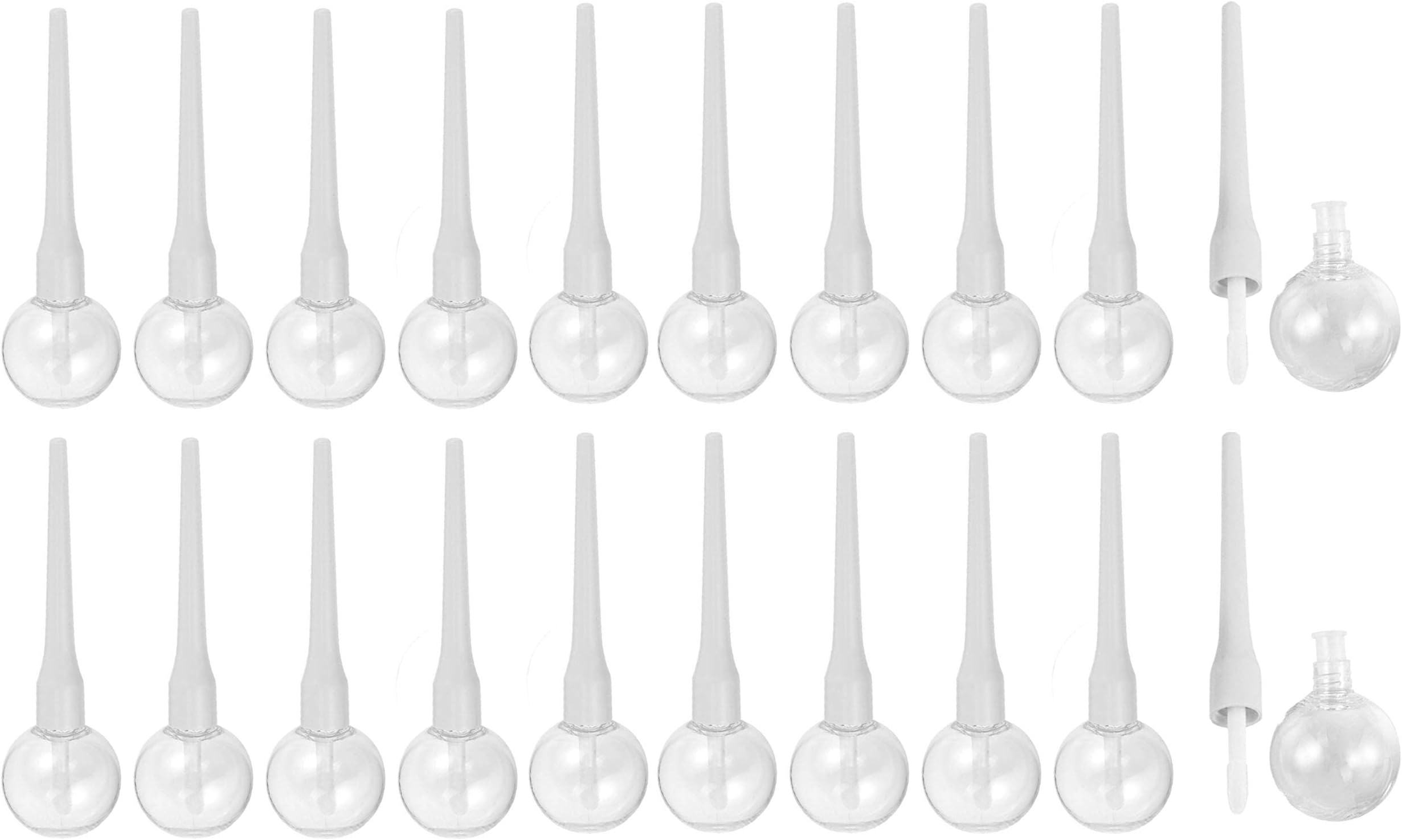 YASUOA 20 Packs 6ml Clear Lip Gloss Tube Empty Lip Balm Bottle Lollipop Light-Bulb Shape Lipstick Samples Container Cosmetic Samples Bottle Travel DIY Refillable Lip Glaze Bottle for Women Girls