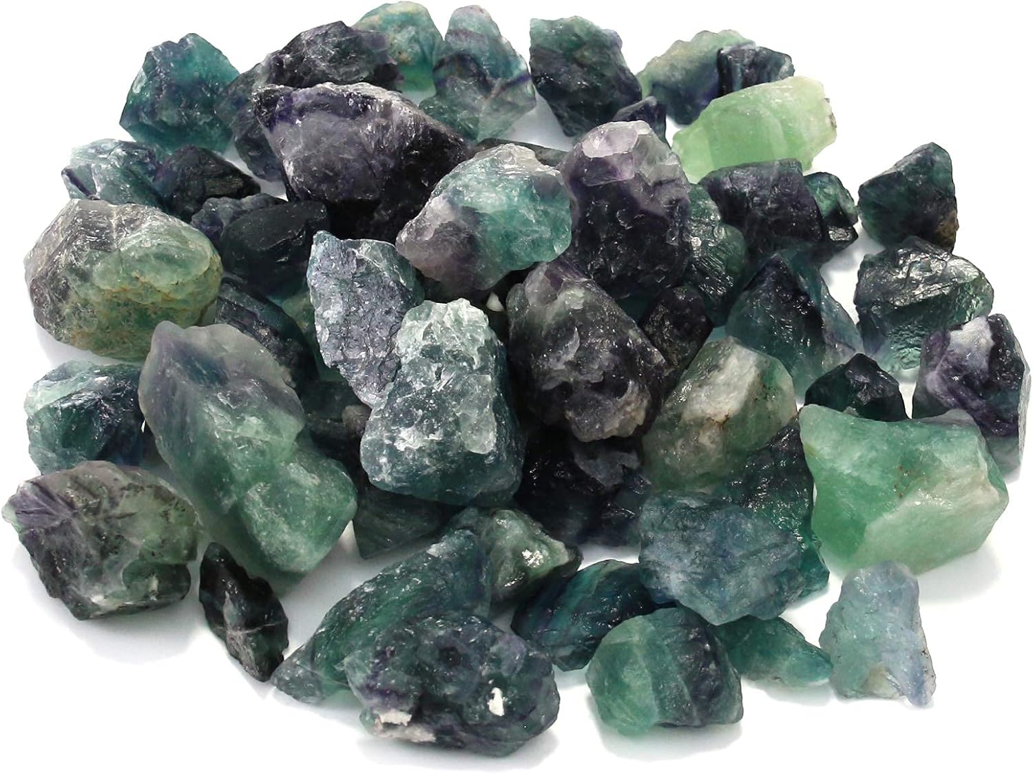 Nvzi Rainbow Fluorite Crystals, Chrysocolla Crystal, Tumbling Rough Rocks, Calcite Crystal, Raw Crystals and Healing Stones, Indoor Fountain Stones & Sea Glass, Reiki Crytsal Healing: Furniture & Decor