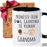 LLTAYQZ First Time Grandmother Mug Gifts for Grandmas, Promoted From Dog Grandma to Human Grandma Mug, Pregnancy Announcement, Baby Reveal, Mother Day, Christmas, Birthday Gift for New Grandmother-33
