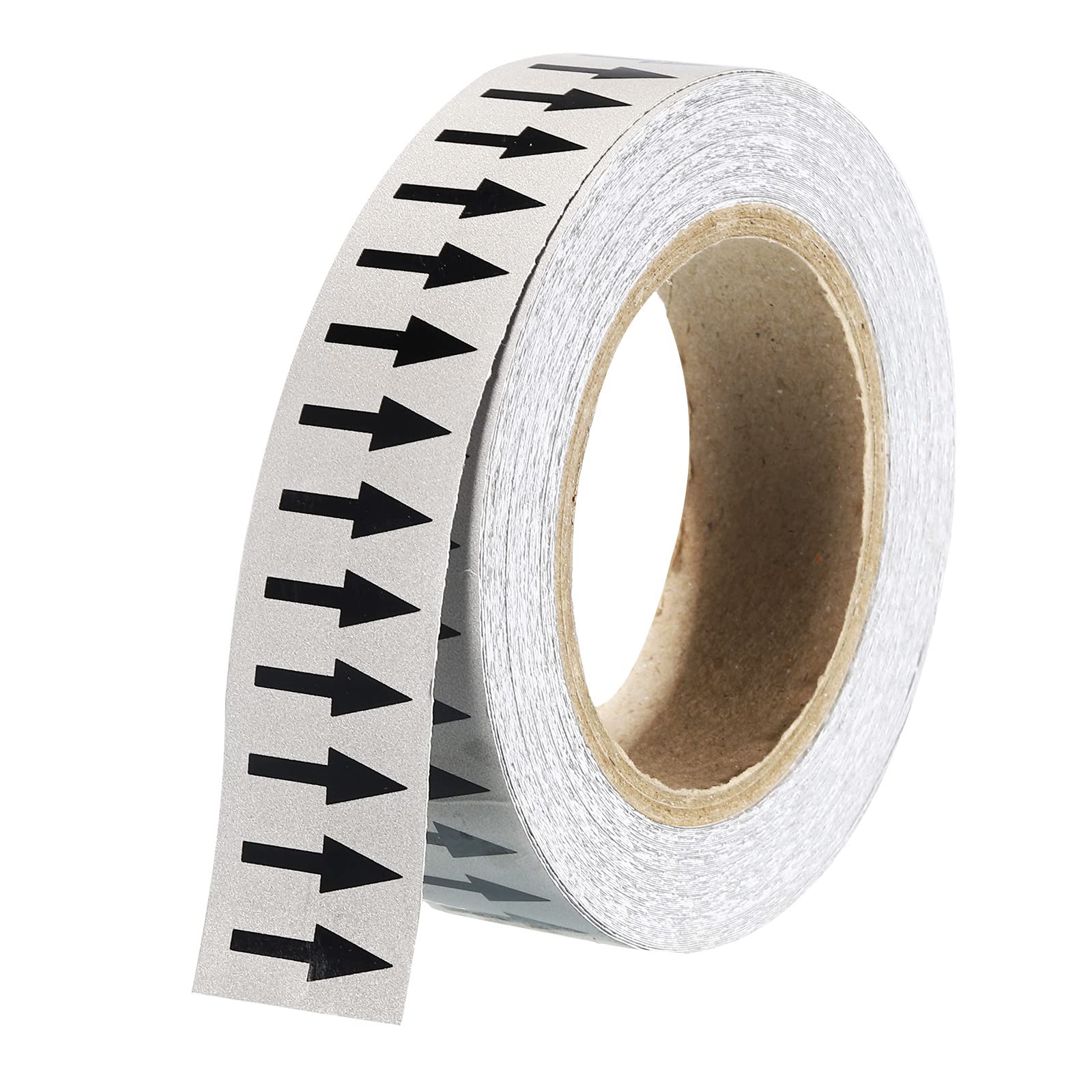 PATIKIL Black on Grey Color Arrow Tape Vinyl Stickers Arrow Labels 30mm/1.2" for Pipe Markers, 1 Roll