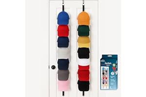 Jokari Over-the-Door Hat Rack Organizer 4 Pack – Holds Up to 32 Baseball Caps, Snapbacks, or Fitted Hats – Adjustable Closet Door Hat Storage with Hooks – No-Tool Installation for Men, Women, and Kids