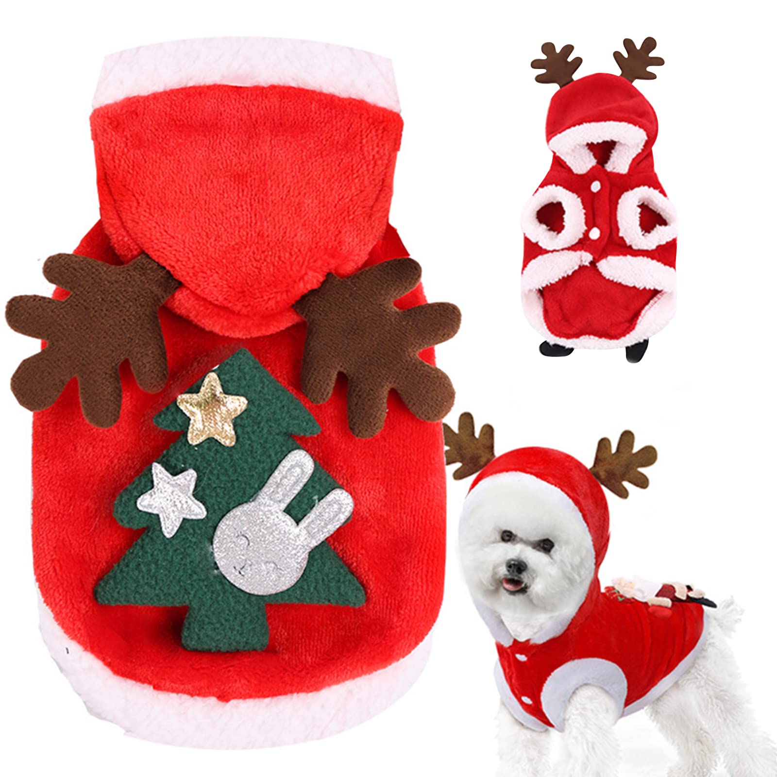 Pet Christmas Costumes Cat Christmas Outfit Dog Christmas Clothes Santa Costume Warm Hoodies Xmas Pet Clothes Suit for Small Medium Dogs Puppy Cats (XX-Large, Style-6)