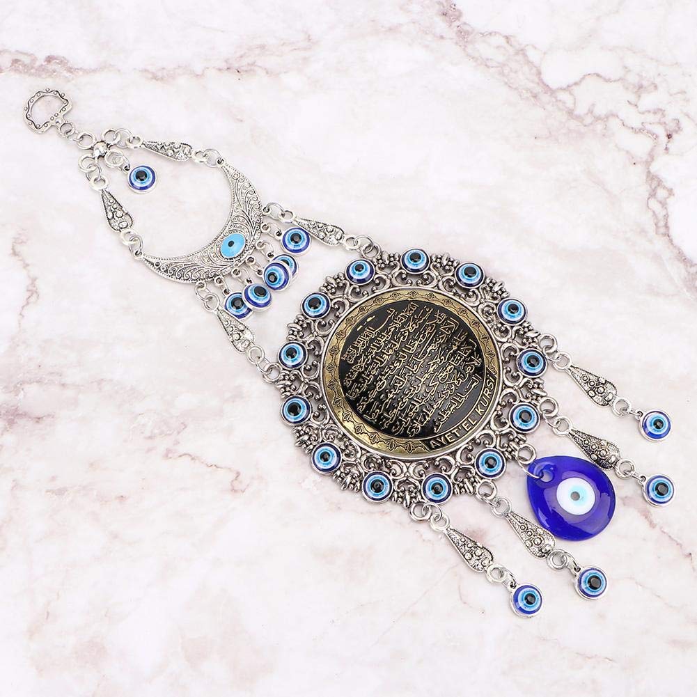 Biitfuu Blue Eye Wall Hanging, Turkish Blue Beads Amulet Delicate Blue Glass Ornament Home Protection Wall Hanging Decor for Lucky