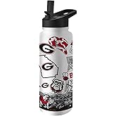 Logo Brands NCAA Native 34 oz Quencher Water Bottle - | Local Icons Design | Double-Wall Insulated| Leak-Proof Lid & Built-In Straw