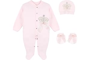 Lilax Baby Girl Jewels Crown Layette 3 Piece Gift Set