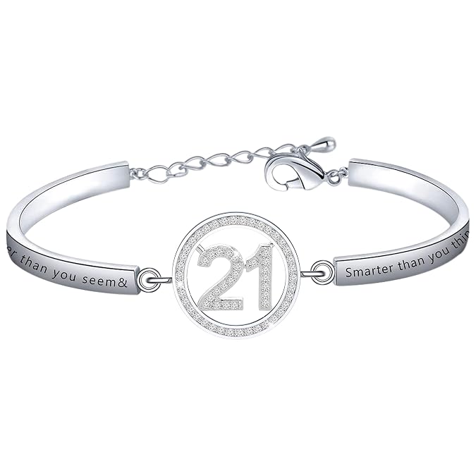 Buy FUSTMW Birthday Gifts 21st Bracelet Adjustable 21 Year Old Gifts