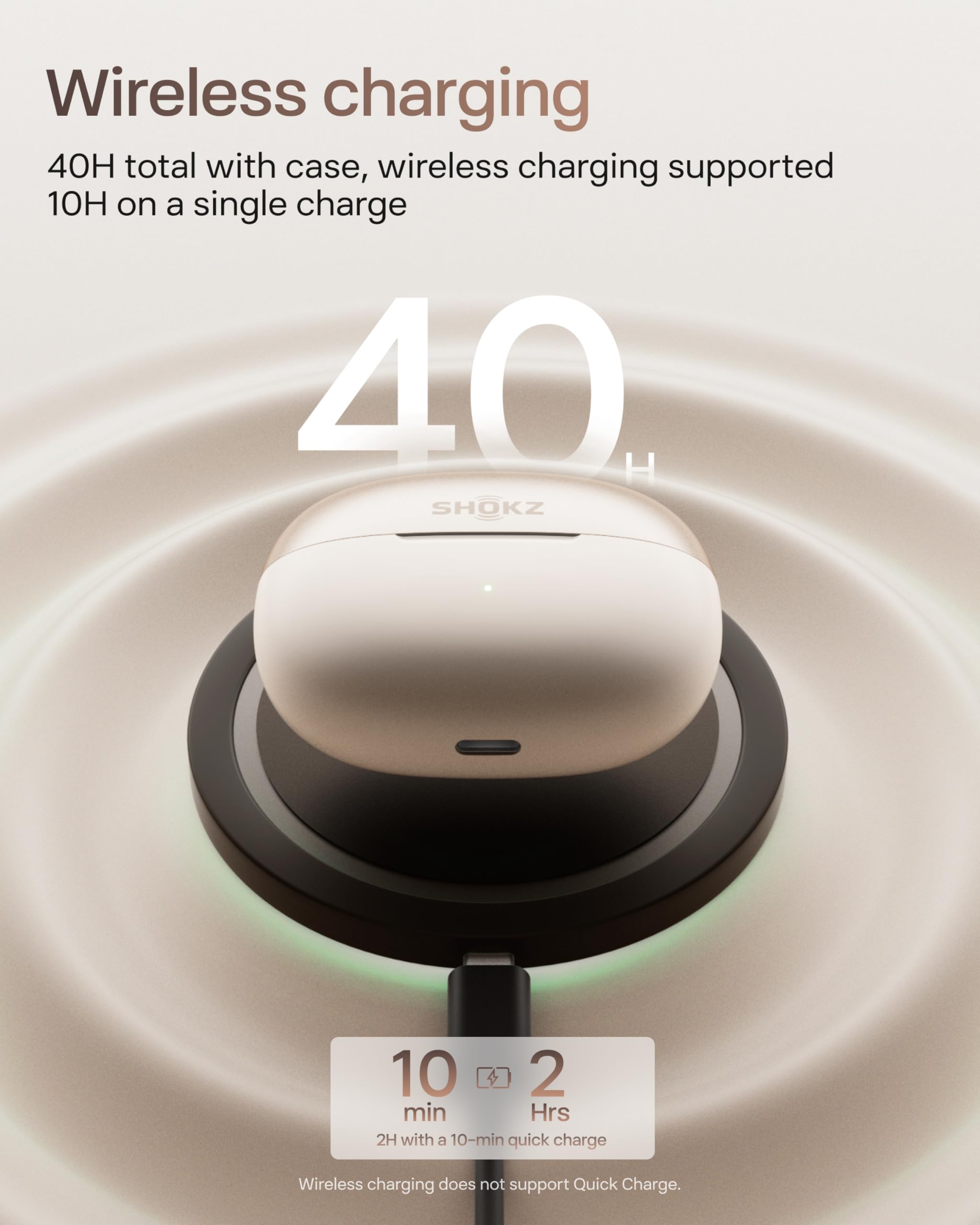 SHOKZ OpenDots ONE-Open-Ear Headphones, Clip-On Earbuds-Wireless Bluetooth Earbuds with Microphone-Secure, Lightweight, Comfort-Premium Dolby Audio-Water Resistant-Fast Charging-Up to 40 hrs Playtime