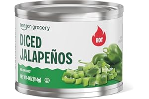 Amazon Fresh, Diced Jalapeño Peppers, Hot, 4 Oz