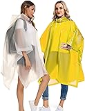 Borogo 2 Pack Rain Ponchos for Adults Reusable