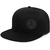 Chicken Noodles Flat Brim Hats for Men - Gothic Style Skull Hat Leather Pattern - Hip-Hop Snapback Hat Skeleton Hats for Men