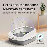 Vivo Technologies Cat Litter Tray Box Open Top with Detachable Rim 49x39x22cm view 5