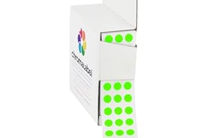 ChromaLabel 1/4 Inch Circle Sticker Labels, High Visibility Colored Dot Stickers with Handy Dispenser, Round Color Coding Lab