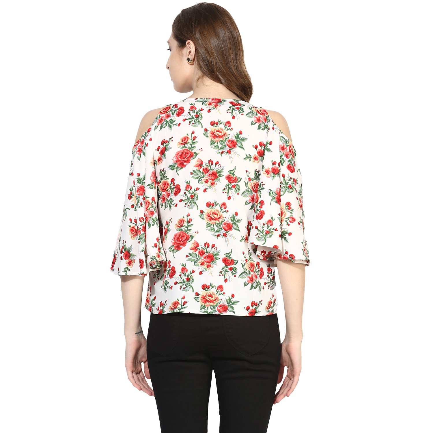 one femme women's crepe printed top
