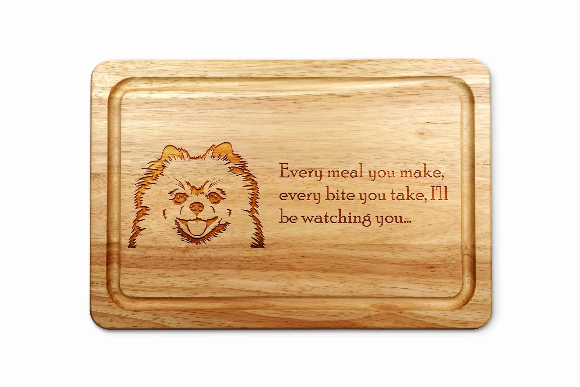 Personalised Store Pomeranian Wooden Chopping Board 30 x 20 cm