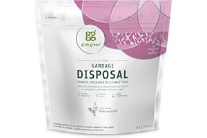 Grab Green Garbage Disposal Freshener and Cleaner Pods, 12 Count, Thyme with Fig Leaf Scent, Plant and Mineral Based, Removes Odors, Loosens Grime, Prevents Clogging