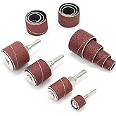 scottchen PRO 1&rdquo;Long Sanding Drums and Sleeves Set with 1/4&rdquo;Shank for Drill, for Sanding Smoothing Shaping Polishing Groove Fiberglass Wood,80 and 120 Grit-20pack