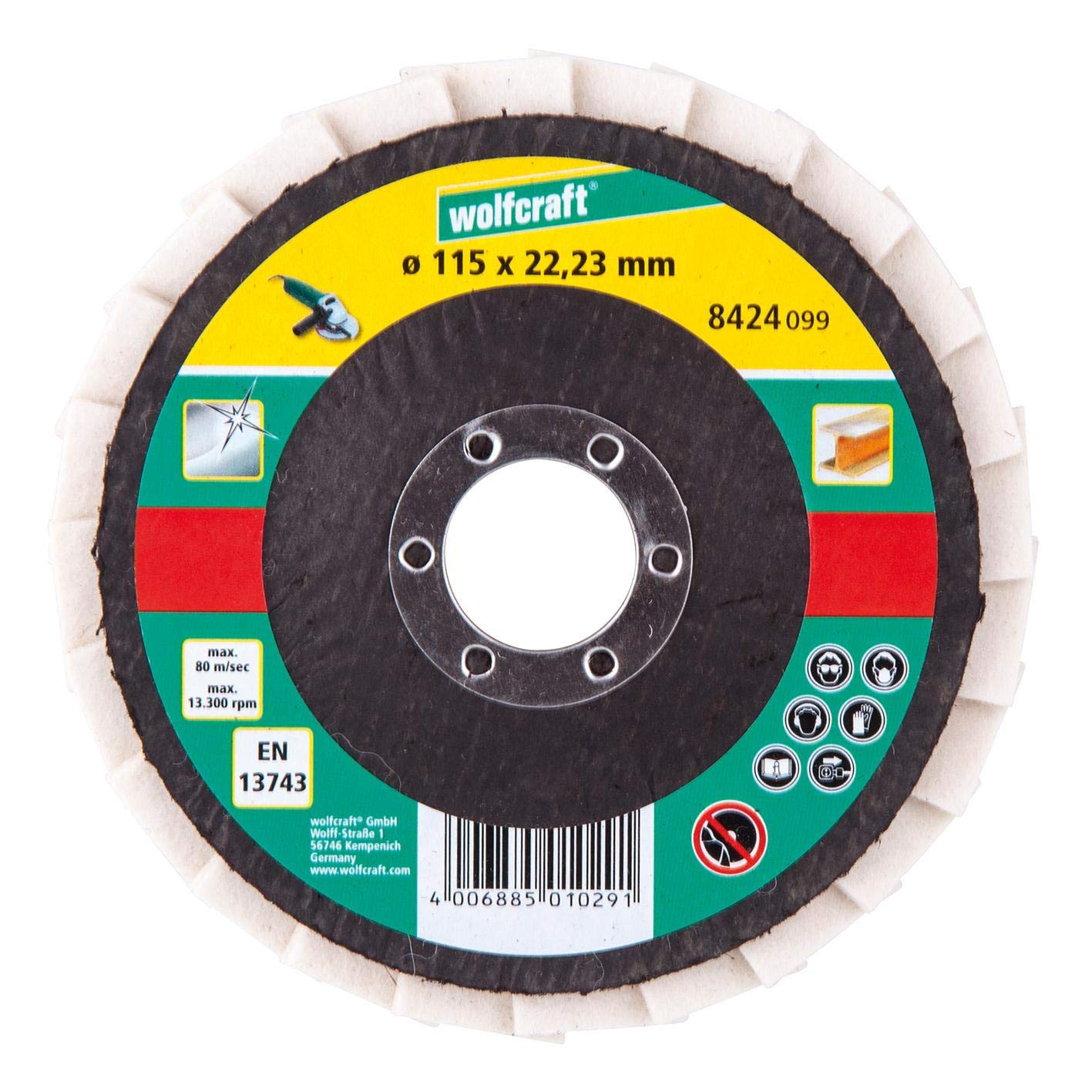 wolfcraft Felt Lamellar Flap Disc I 8424099