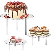 Amazon.com: Elsjoy Set of 3 Acrylic Cake Stands, Clear Dessert Display ...