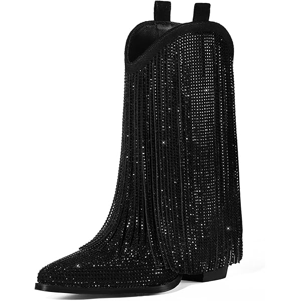 SHODENSE Fashion Rhinestone Boots Women Knee High Western
