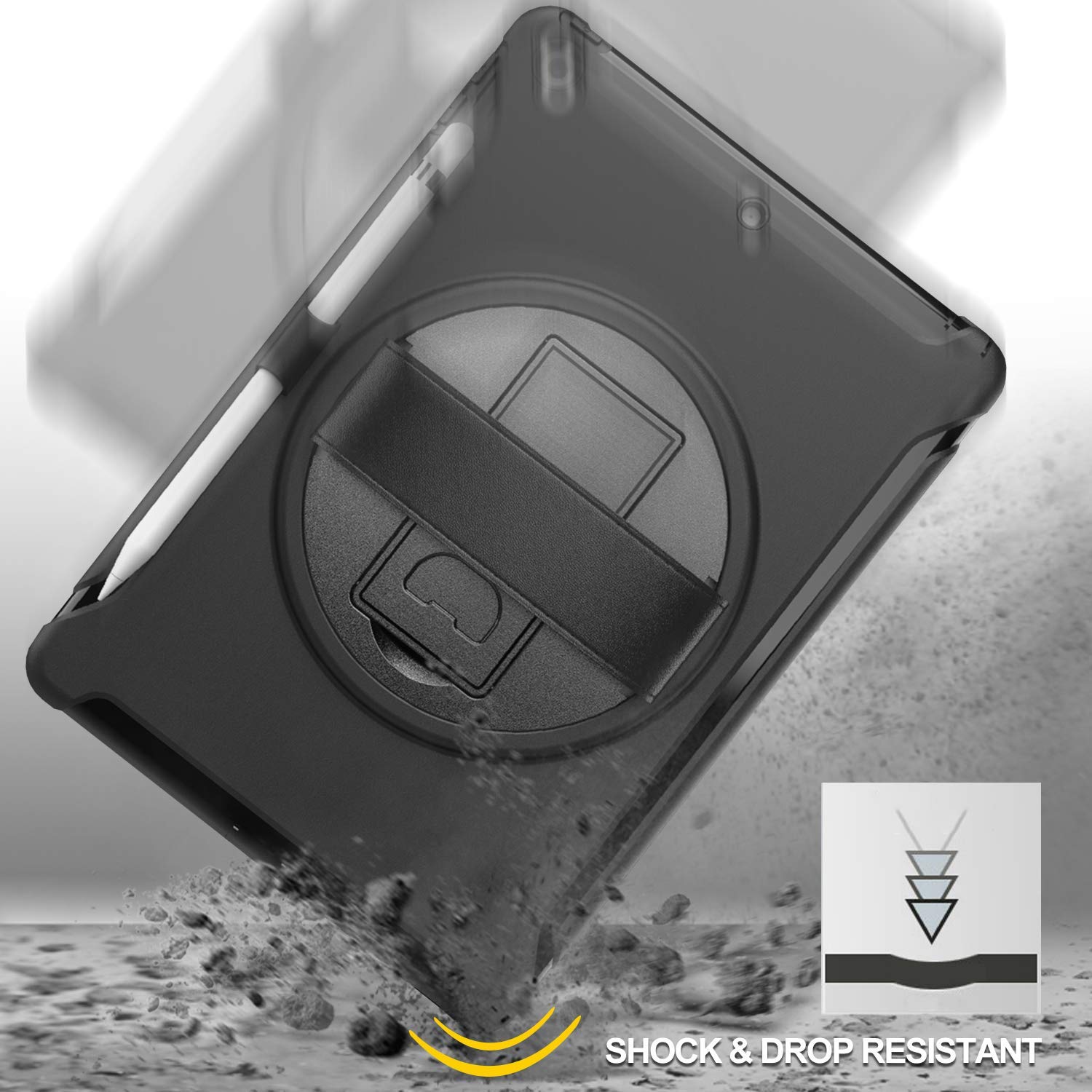 ProCase Rugged Heavy Duty Case for iPad 10.2 inch Case 2021 9th Gen / 2020 8th Gen / 2019 7th Gen, Shockproof Cover Case with Handle and Rotating Kickstand for 10.2