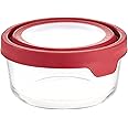 Anchor Hocking TrueSeal Glass Food Storage Container with Airtight Lid, Cherry, 4 Cup