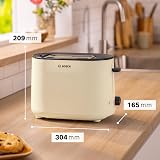 Bosch MyMoment 2-Slice Toaster Cream with Bun Warmer Reheat Defrost view 2