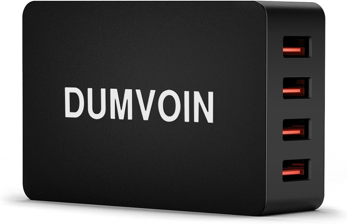 DUMVOIN USB QC3.0 Charger with 4 Quick Charge 3.0 Ports for iPhone 8/8 Plus/7/7 Plus,iPad Pro/Air 2,Galaxy S8/S7/Edge, Note 5/4,LG G5 (Qualcomm Certified)