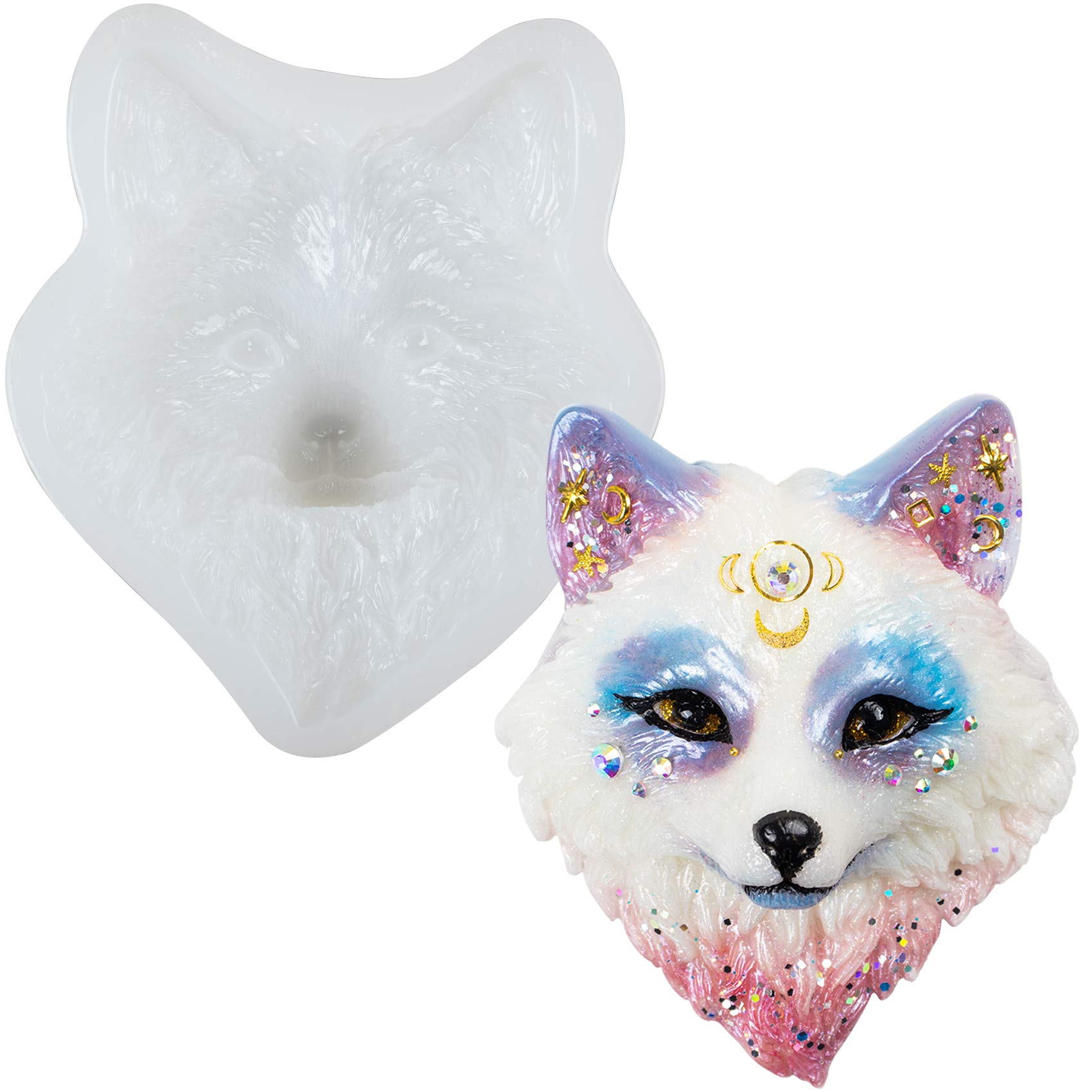Fox Head Epoxy Resin Silicone Mould Polymer Clay Concrete Cement Jewellery Making, Large 3.6x3.15inch