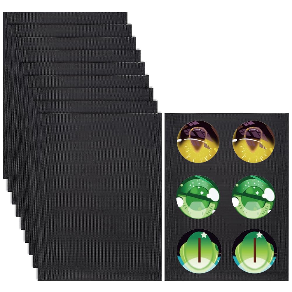 BENECREAT 10 Sheets Fursuit Eye Mesh, 30x22cm Black PVC Custom Net Waterproof Printable Mesh for Furries Cosplay, Art Dolls, Sculptures, Props, Fursuits, Craft Making