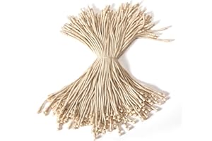 DASSNANE 300Pcs 7.7" Thick Cotton Hang Tag String Fasteners with Plastic Snap Lock Strong Tensile Resistance for Clothing, Luggage Labels, Price Tags & DIY Accessories(Thicker Than Ordinary,Beige or Black)