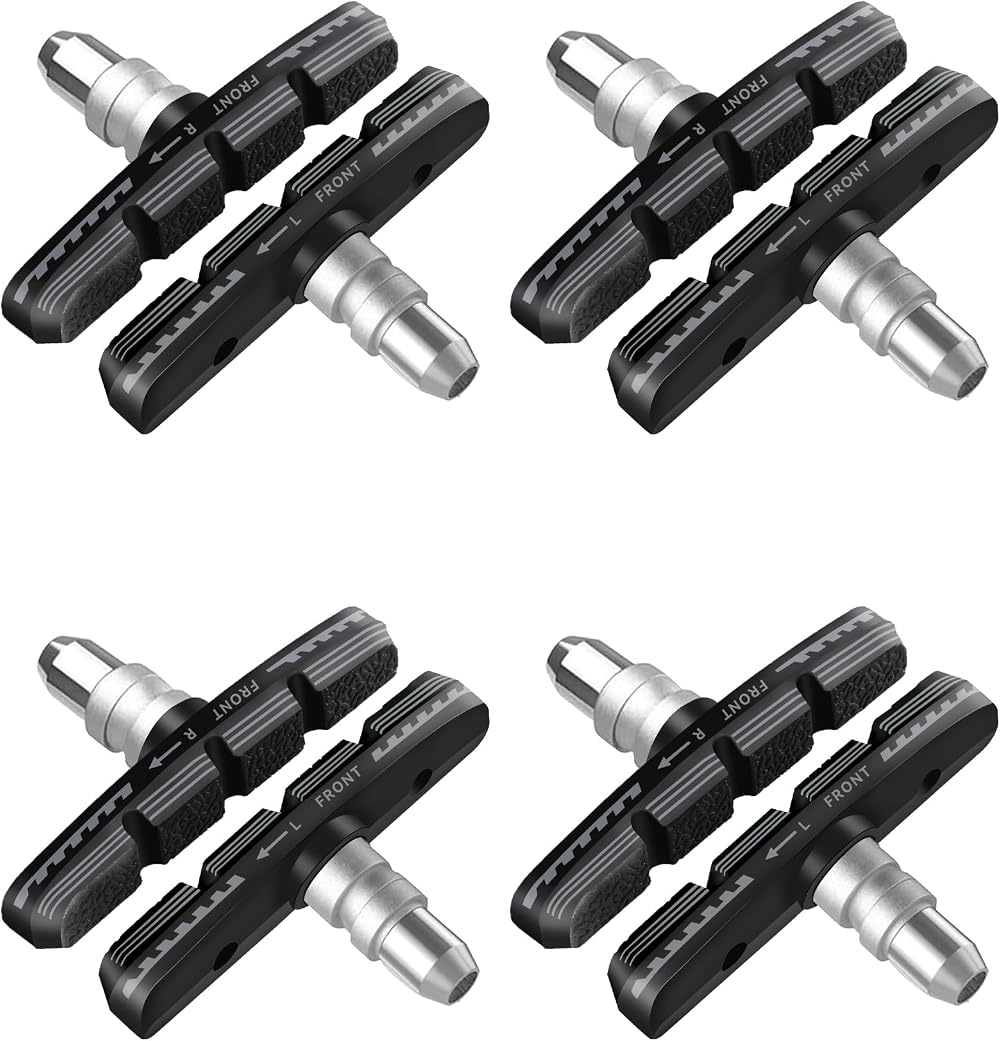 AGPTEK 4 Pairs 70mm V Brake Pads with Hex Nuts Spacers for Road MTB