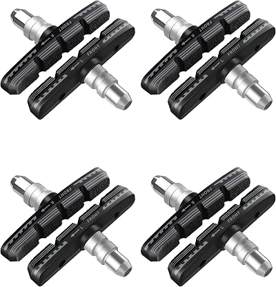AGPTEK 4 Pairs 70mm V Brake Pads with Hex Nuts Spacers for Road MTB
