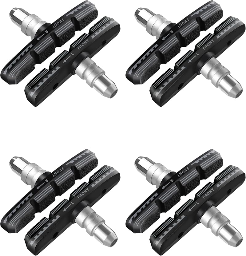 AGPTEK 4 Pairs 70mm V Brake Pads with Hex Nuts Spacers for Road MTB