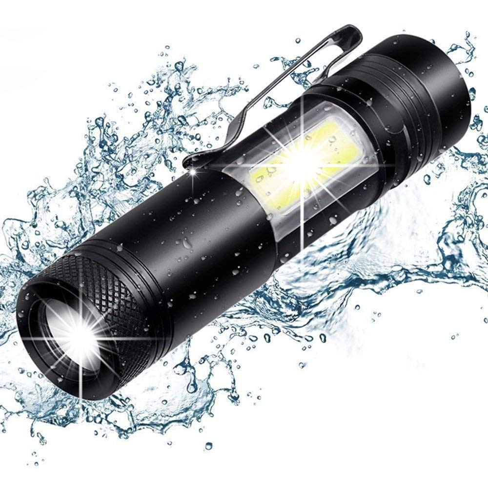 LED Torch Rechargeable,Adjustable Focus Handheld Flashlight with Aluminum Alloy Pocket Torch Zoomable and Waterproof Camping, Equipment, Military, Outdoor