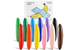 MIROLA KIDS 100% Pure Beeswax Crayon for Toddlers 1-3,12 Colors Non-Toxic Crayons with 108 Free Coloring Books PDF Pages, Safe Coloring Gifts for Babies and Toddlers, Mess Free Crayons Art Supplies