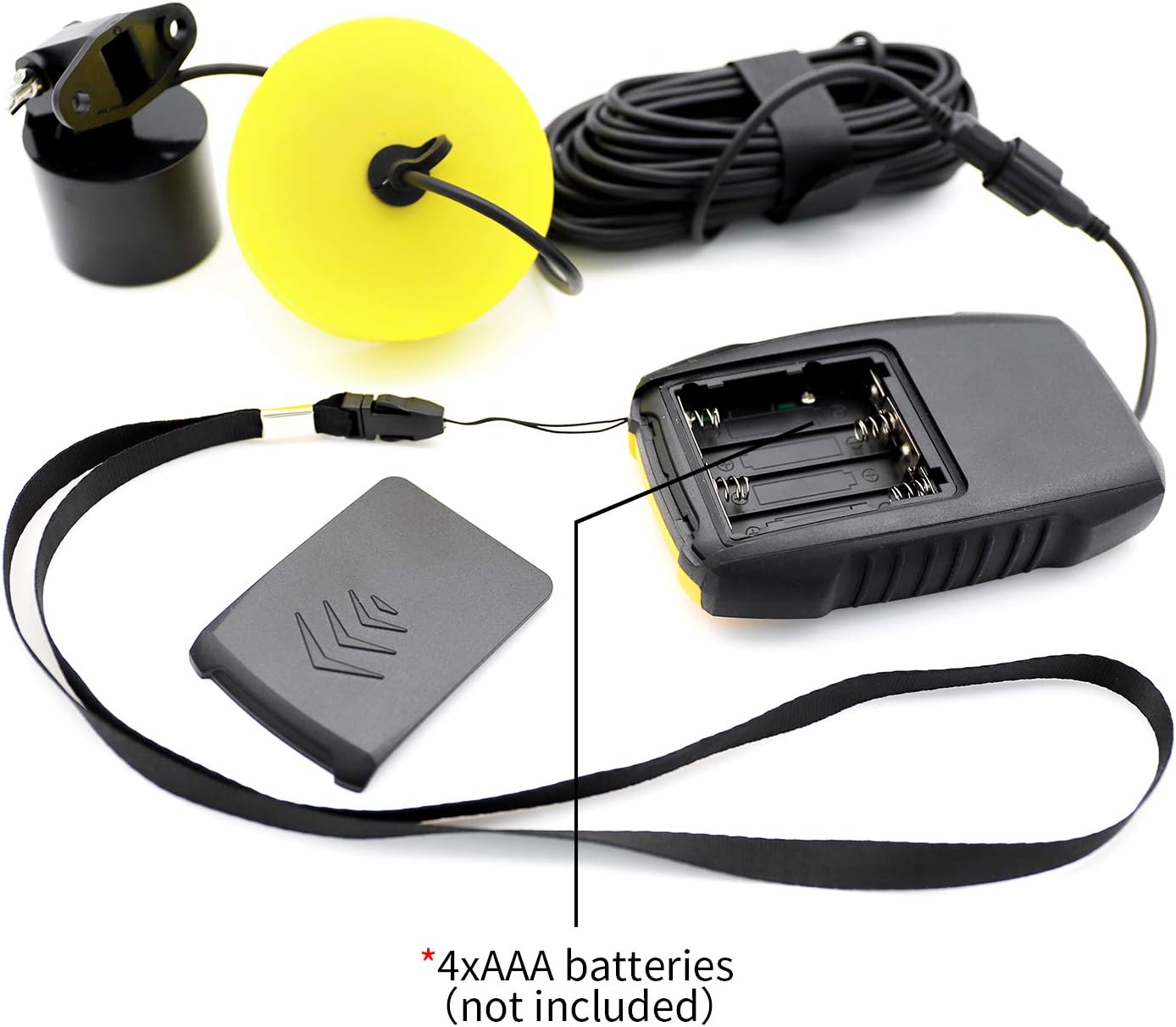 RICANK Portable Fish Finder, Handheld Wired Fish Depth Finder Ice Kayak Fishfinder Shore Boat Fishing Fish Detector Device with Sonar Sensor Transducer and LCD Display Gear Fish Depth Finder Yellow: Sports & Outdoors