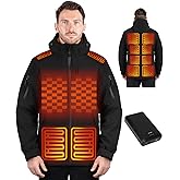 YIPYOP Heated Jackets for Men, Mens Heated Jacket with Rechargeable Pack Included, Men's Heated Jacket Electric Heating Coat