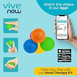 Vive Squeeze Balls Hand Therapy Grip Strengthener Set 4 Levels 5 cm view 2