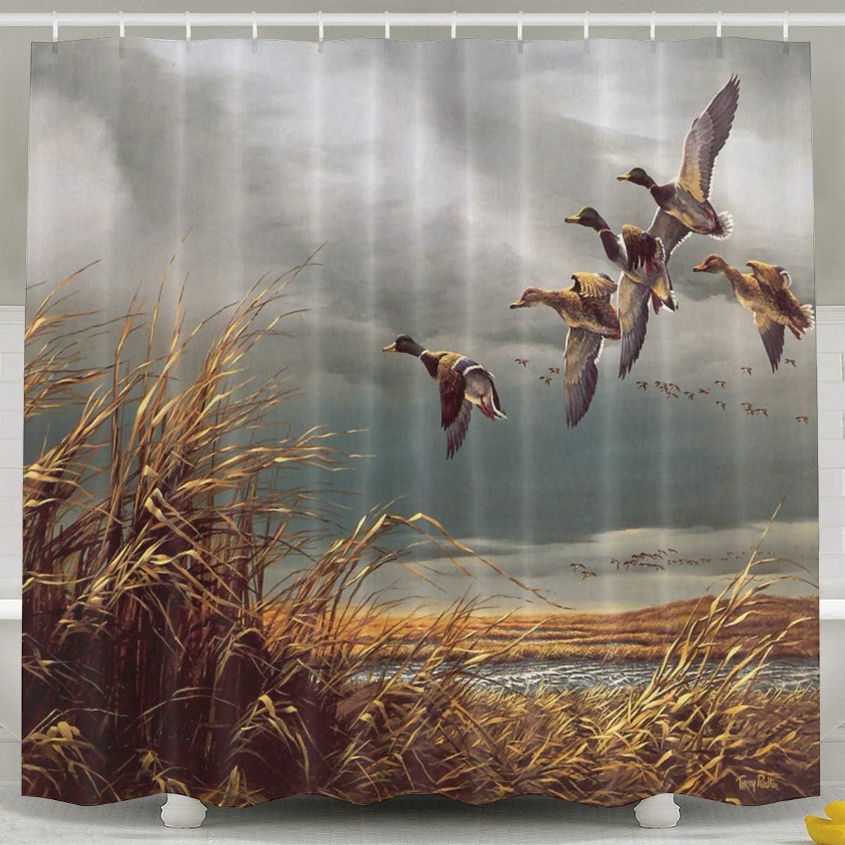 Amazon Com Abaysto Hunting Flying Wild Ducks Shower Curtain Bath